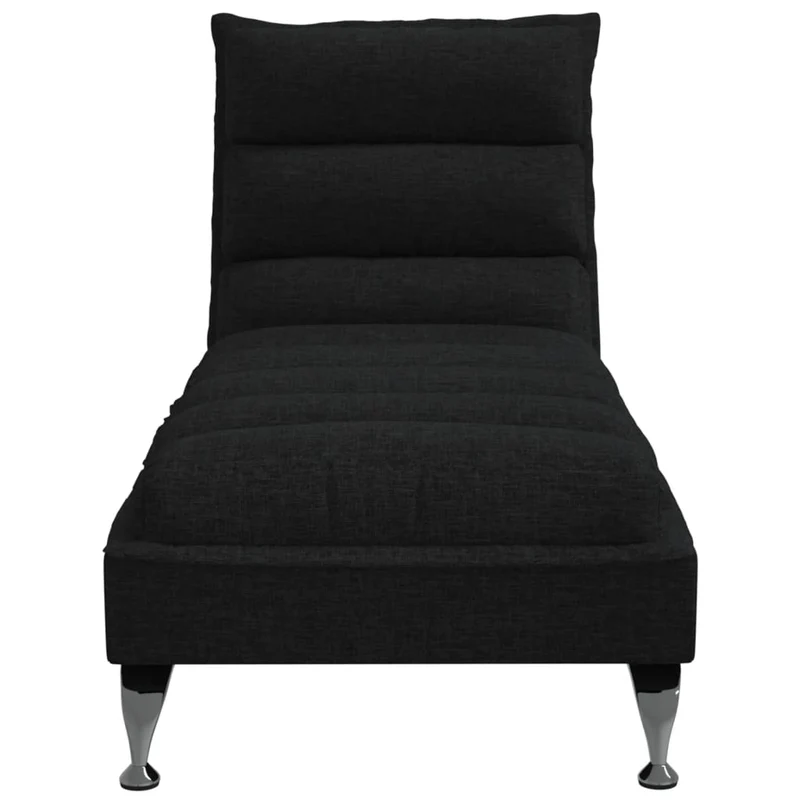 Méridienne chaise longue pour intérieur avec coussins en tissu noir DEC026088