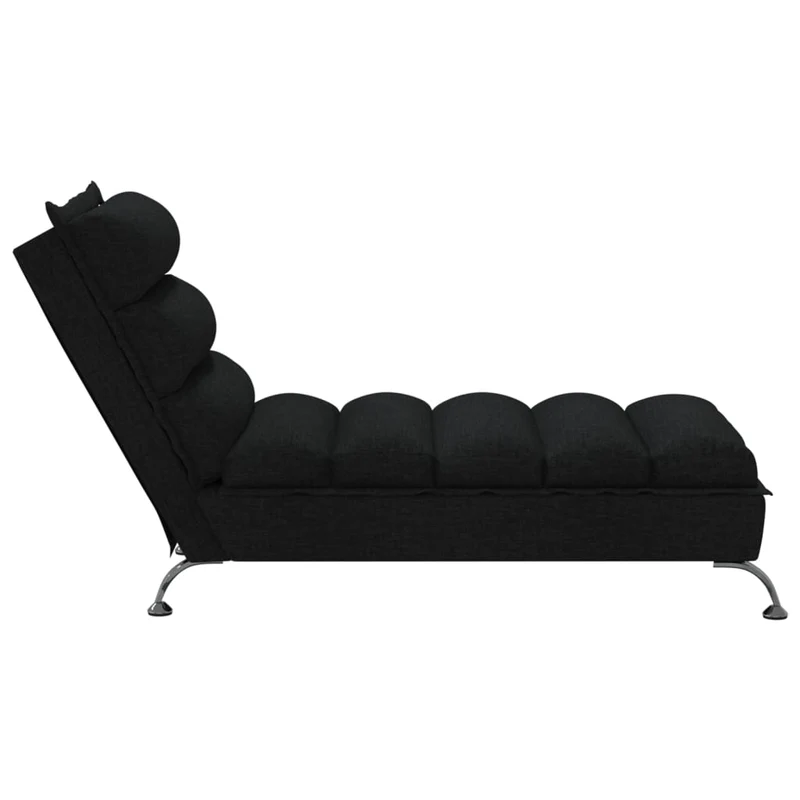 Méridienne chaise longue pour intérieur avec coussins en tissu noir DEC026088