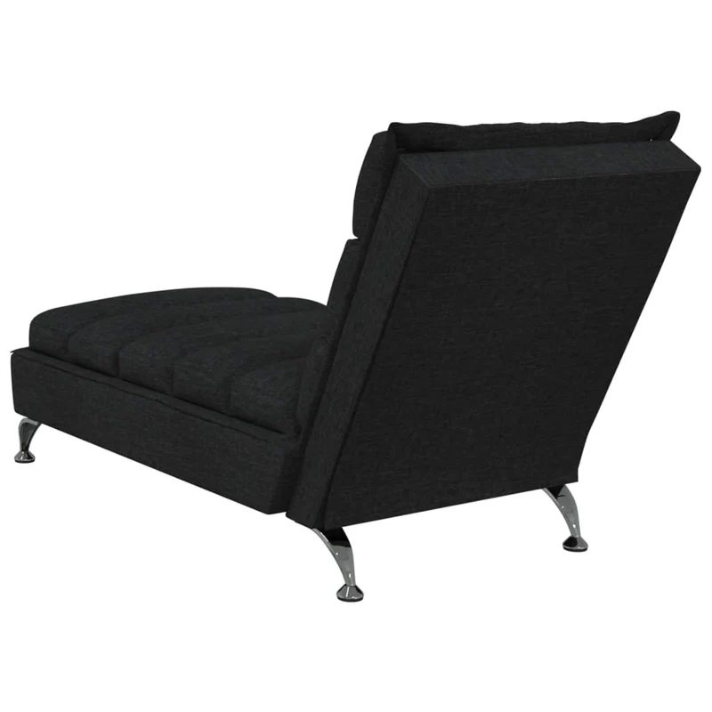 Méridienne chaise longue pour intérieur avec coussins en tissu noir DEC026088