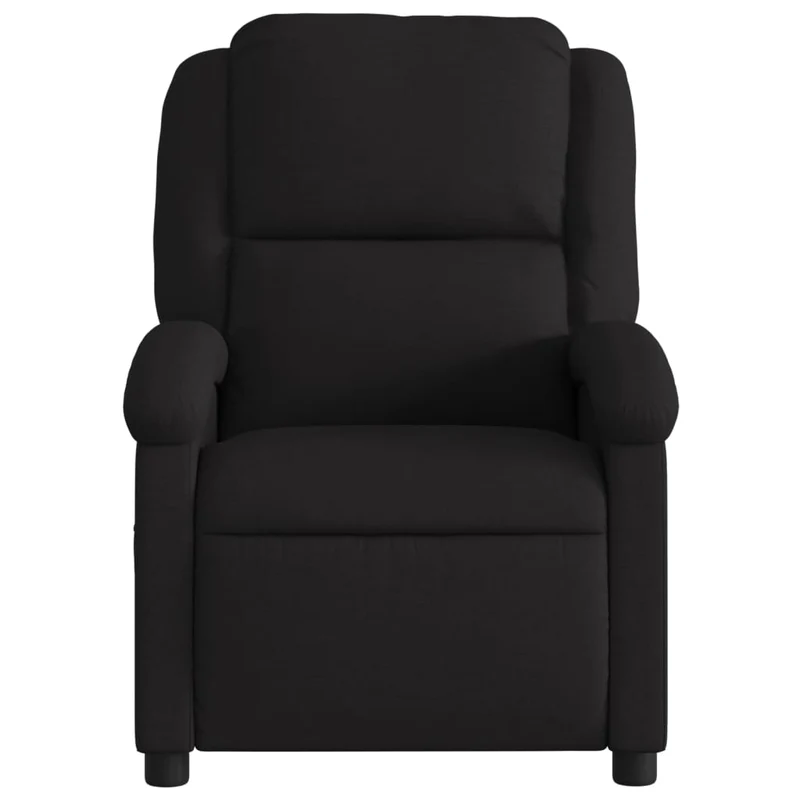 Fauteuil de relaxation TV fonction massage inclinable 6 points de massage en tissu noir DEC027042