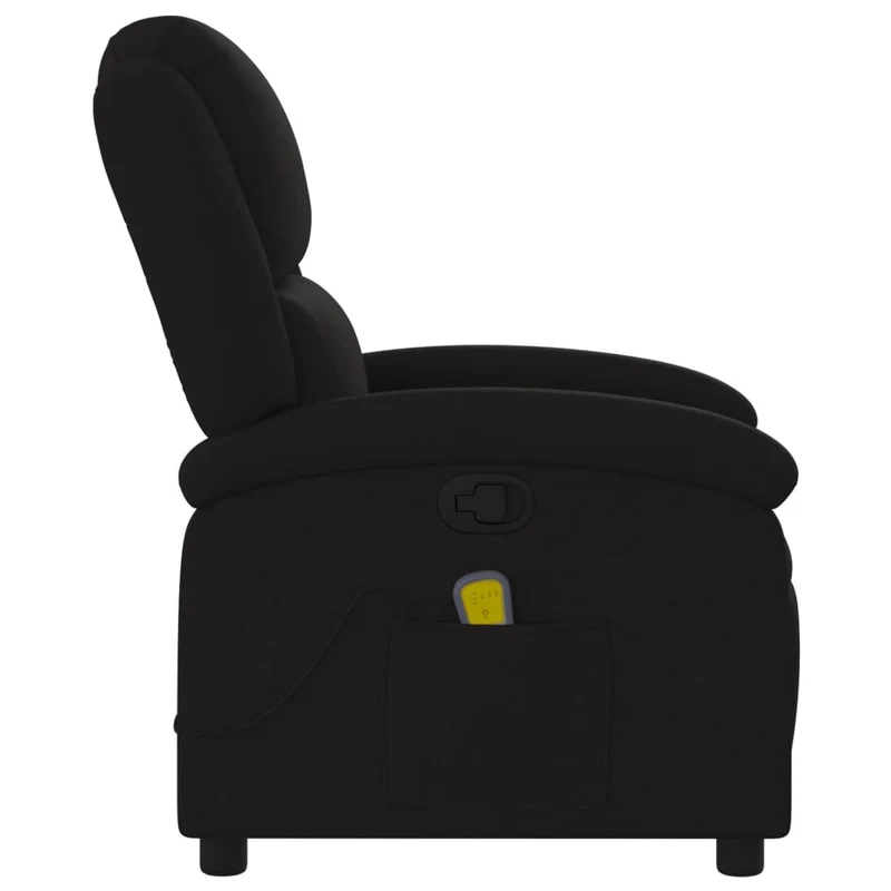 Fauteuil de relaxation TV fonction massage inclinable 6 points de massage en tissu noir DEC027042