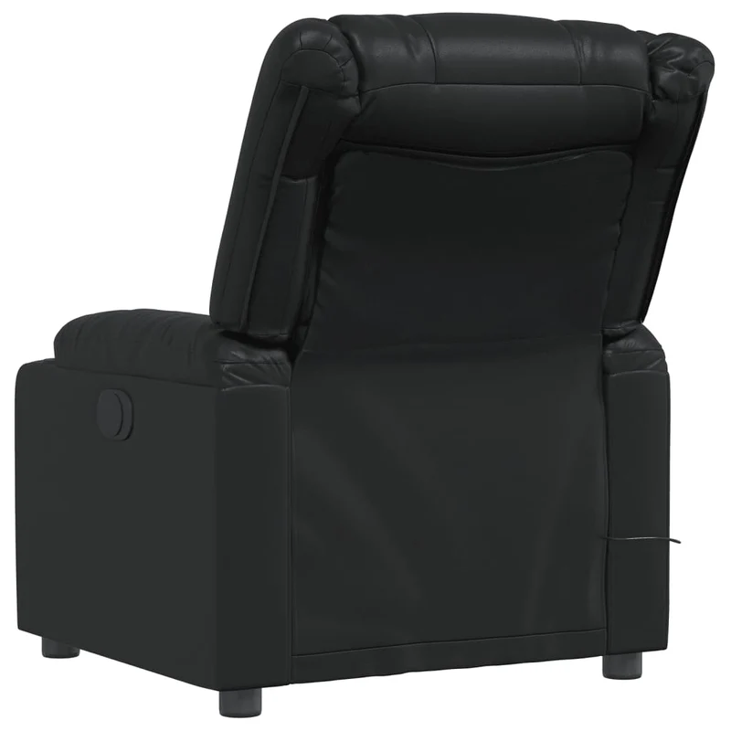 Fauteuil de relaxation TV fonction massage inclinable 6 points de massage en PVC noir DEC027039