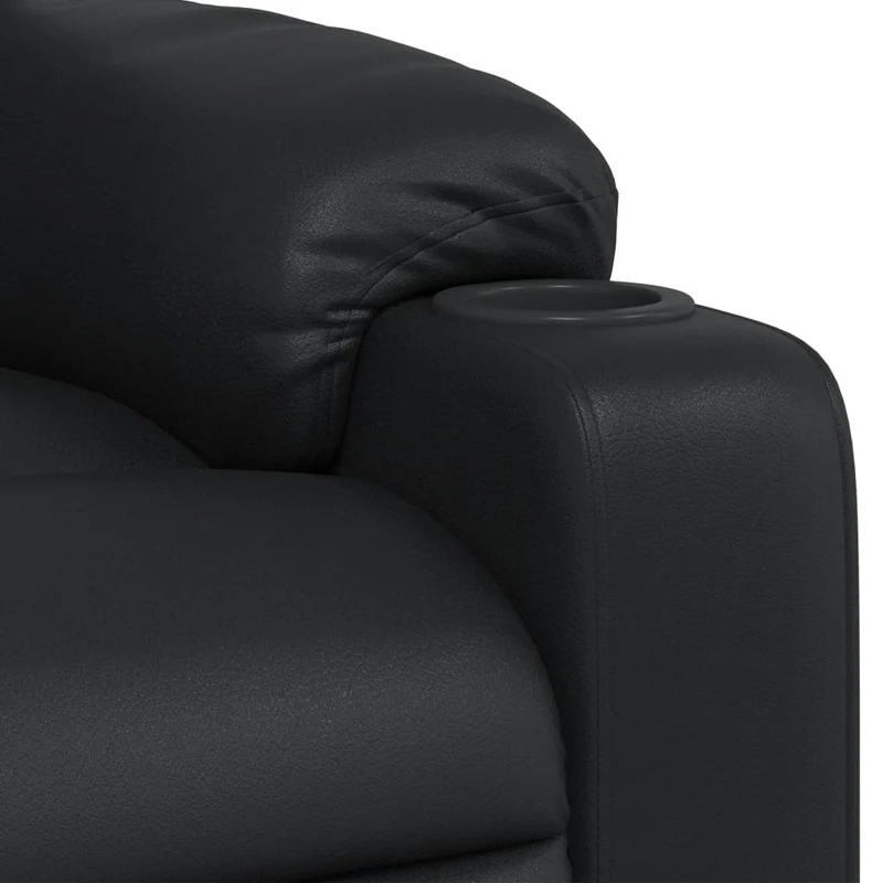 Fauteuil de relaxation TV fonction massage inclinable 6 points de massage en PVC noir DEC027039