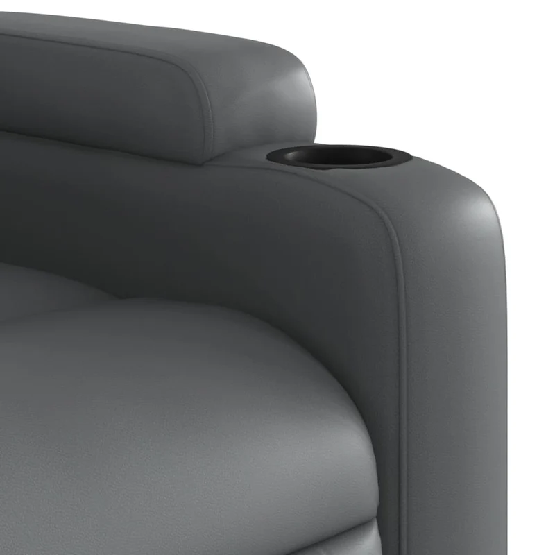 Fauteuil de relaxation TV fonction massage inclinable 6 points de massage en PVC gris DEC026972
