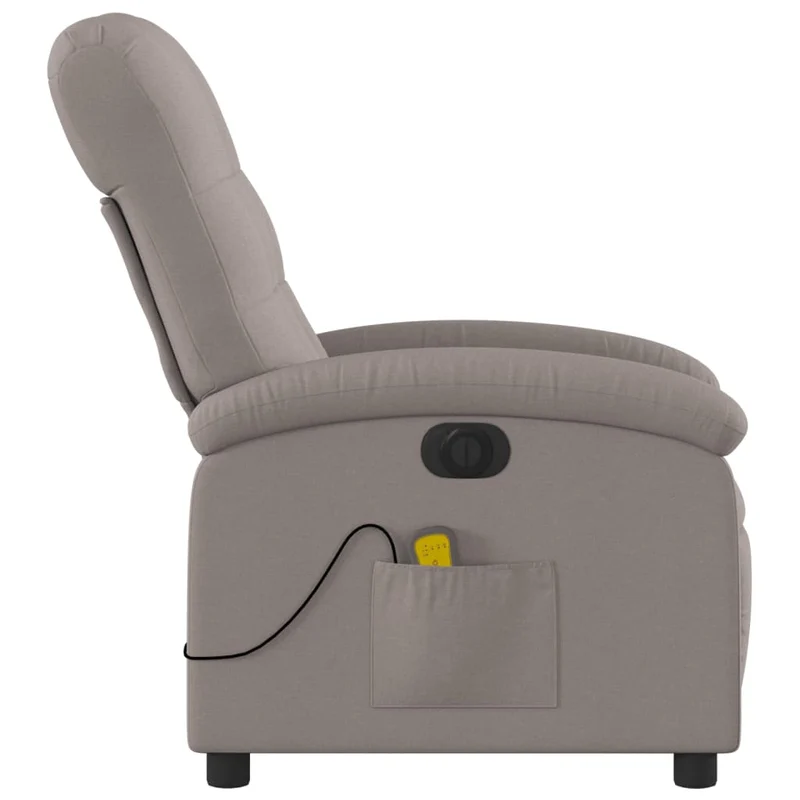Fauteuil de relaxation TV fonction massage inclinable électrique 6 points de massage en tissu taupe DEC027271