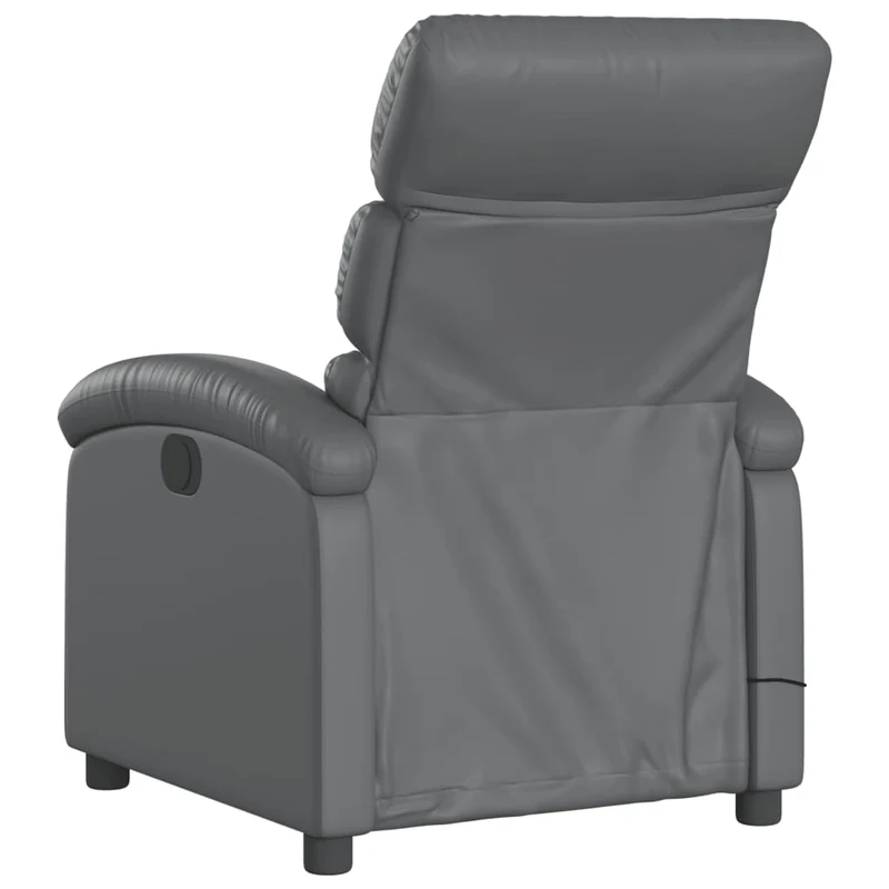 Fauteuil de relaxation TV fonction massage inclinable électrique 6 points de massage en PVC gris DEC027181