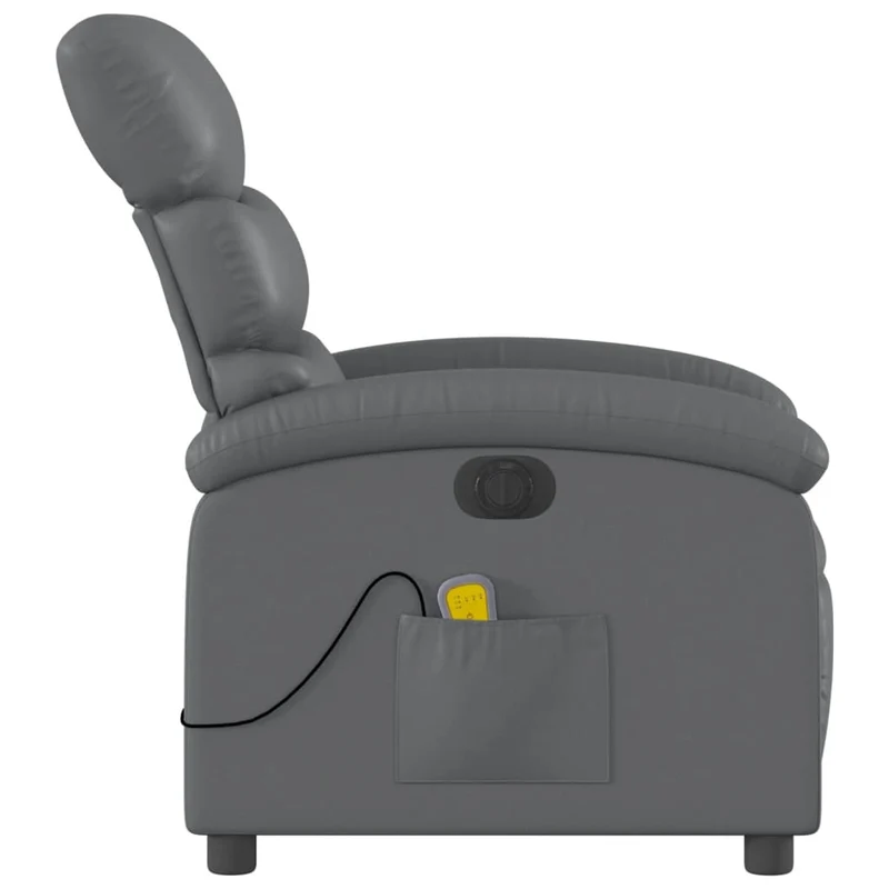 Fauteuil de relaxation TV fonction massage inclinable électrique 6 points de massage en PVC gris DEC027181