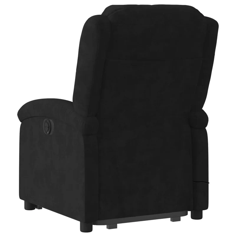 Fauteuil de relaxation TV fonction massage inclinable levage électrique en velours noir DEC027074