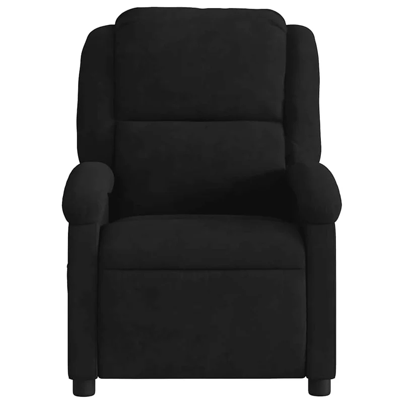 Fauteuil de relaxation TV fonction massage inclinable 6 points de massage en velours noir DEC027072