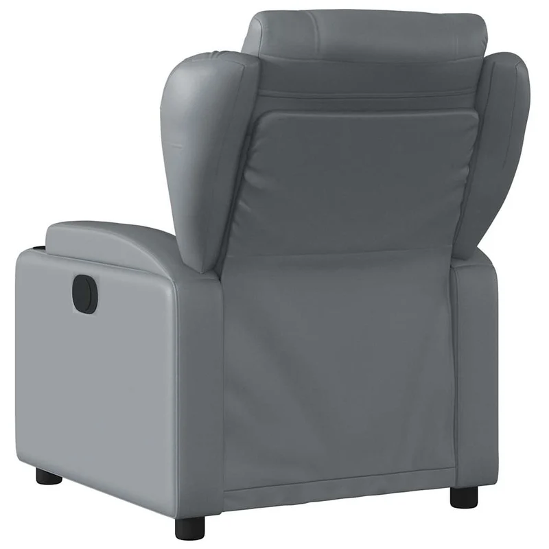 Fauteuil de relaxation TV fonction massage inclinable électrique 6 points de massage en PVC gris DEC027175