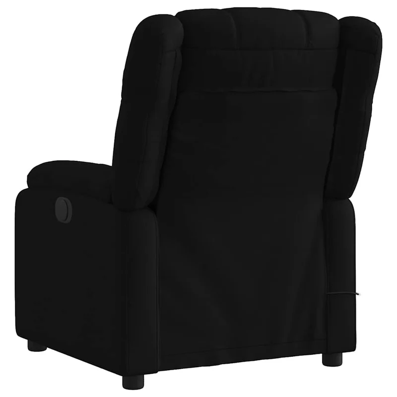 Fauteuil de relaxation TV fonction massage inclinable 6 points de massage en tissu noir DEC027062