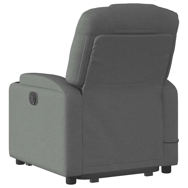 Fauteuil de relaxation TV fonction massage inclinable levage électrique en tissu gris foncé DEC026947