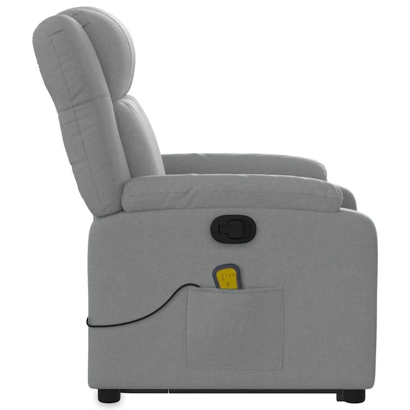 Fauteuil de relaxation TV fonction massage inclinable levage électrique en tissu gris clair DEC026909