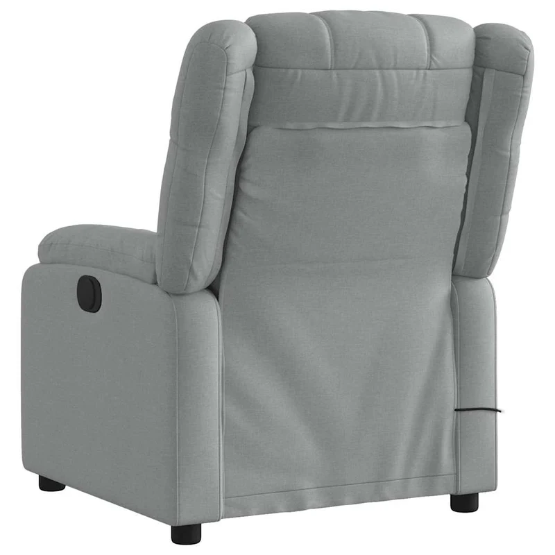 Fauteuil de relaxation TV fonction massage inclinable 6 points de massage en tissu gris clair DEC026908