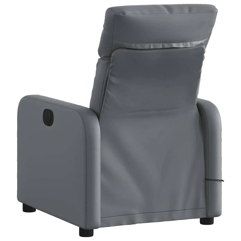 Fauteuil de relaxation TV fonction massage inclinable 6 points de massage en PVC gris DEC026976