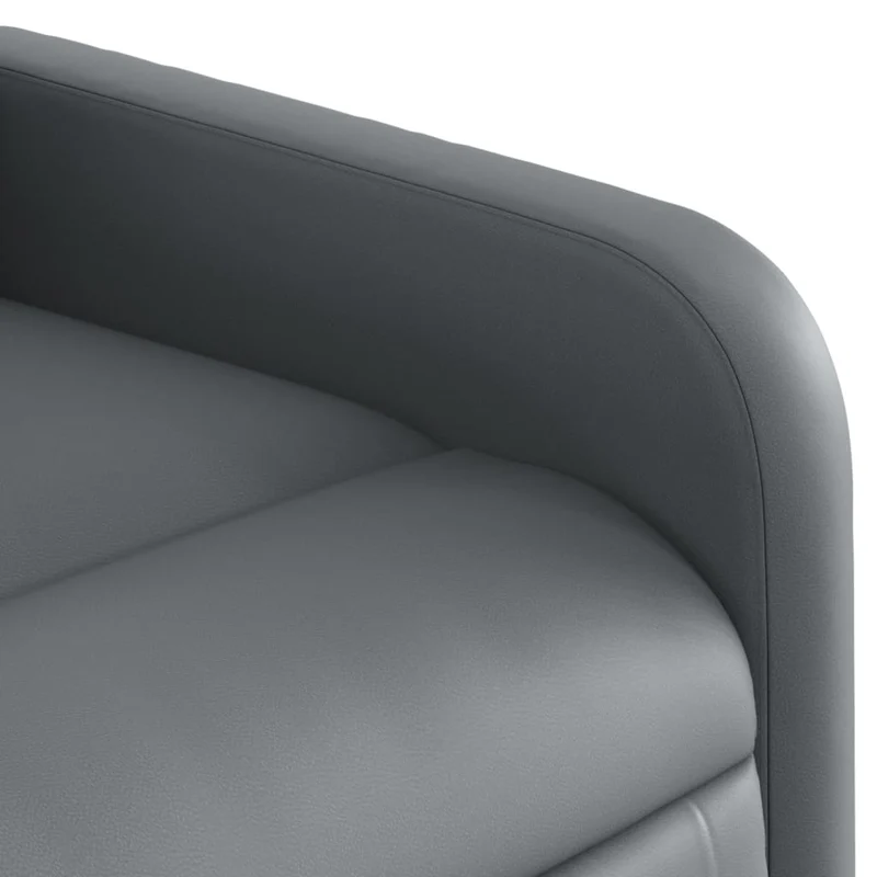 Fauteuil de relaxation TV fonction massage inclinable 6 points de massage en PVC gris DEC026976