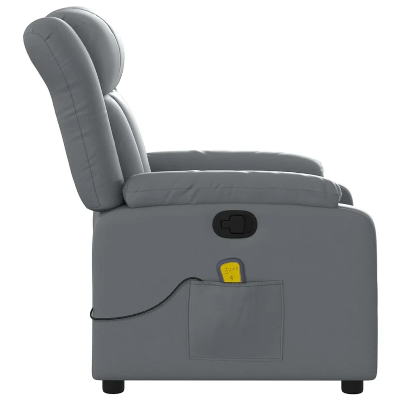 Fauteuil de relaxation TV fonction massage inclinable 6 points de massage en PVC gris DEC026980