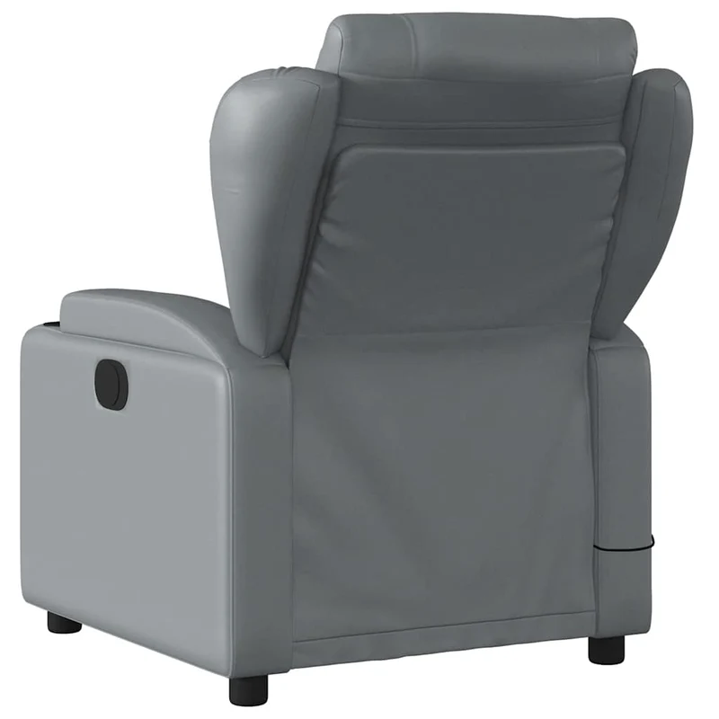Fauteuil de relaxation TV fonction massage inclinable 6 points de massage en PVC gris DEC026971