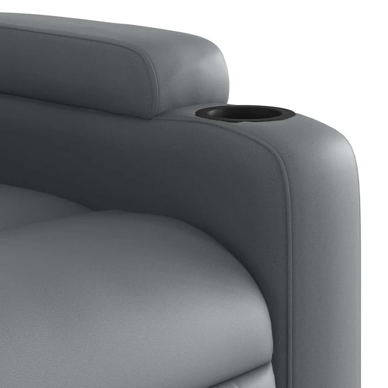 Fauteuil de relaxation TV fonction massage inclinable 6 points de massage en PVC gris DEC026971