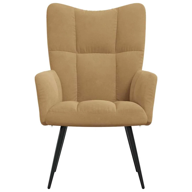 Fauteuil lounge chaise de canapé design moderne en velours marron DEC026723