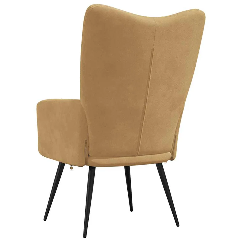Fauteuil lounge chaise de canapé design moderne en velours marron DEC026723