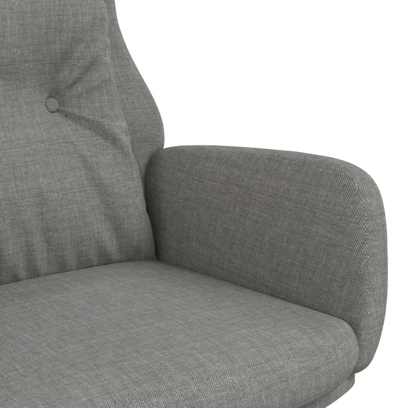 Fauteuil lounge chaise de canapé avec accoudoirs design moderne en tissu gris clair DEC026667