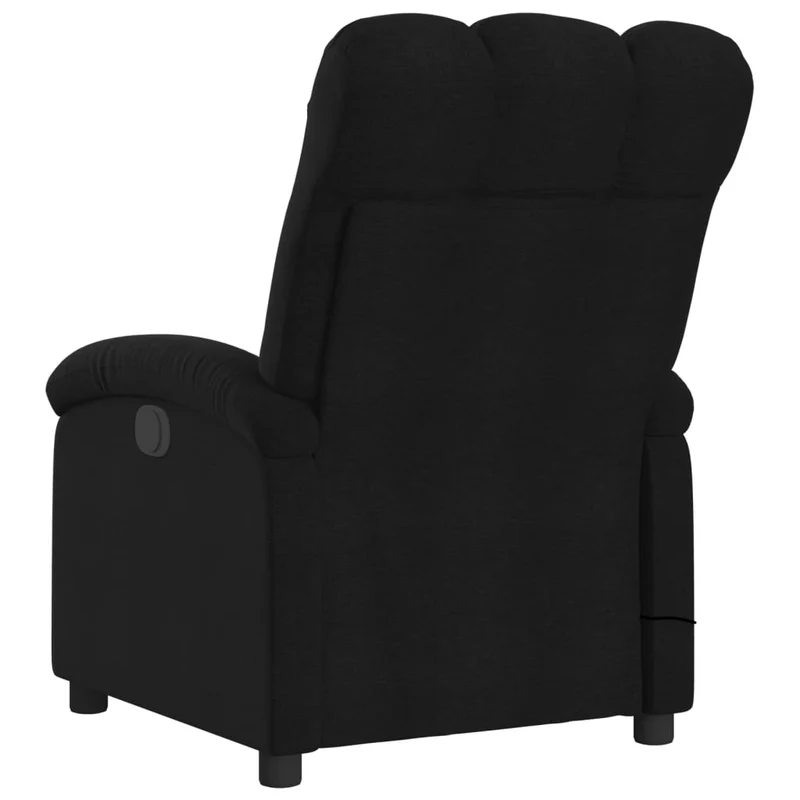Fauteuil de relaxation TV fonction massage inclinable électrique 6 points de massage en tissu noir DEC027230