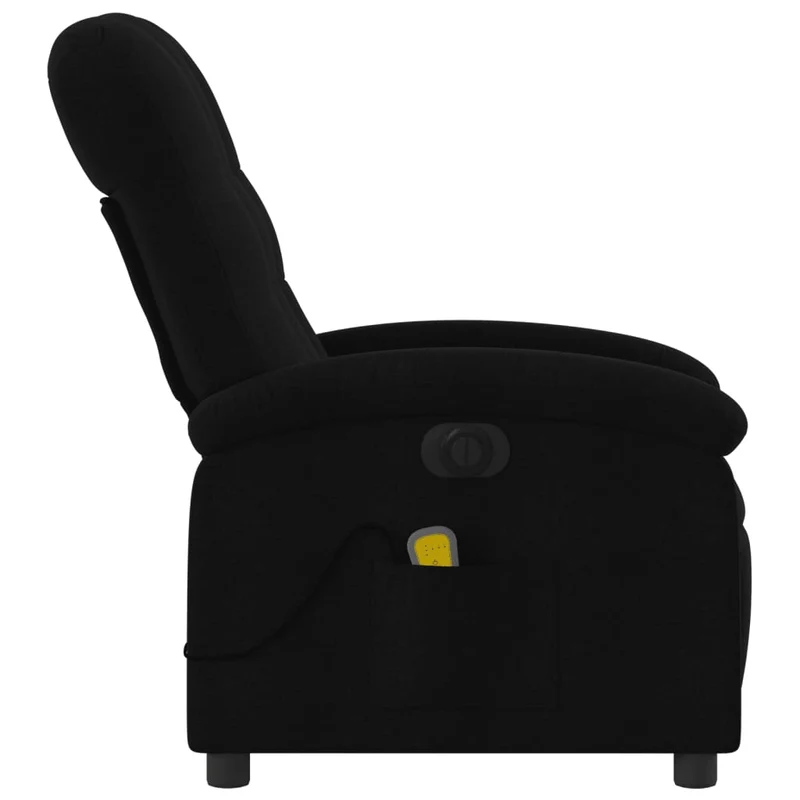 Fauteuil de relaxation TV fonction massage inclinable électrique 6 points de massage en tissu noir DEC027230