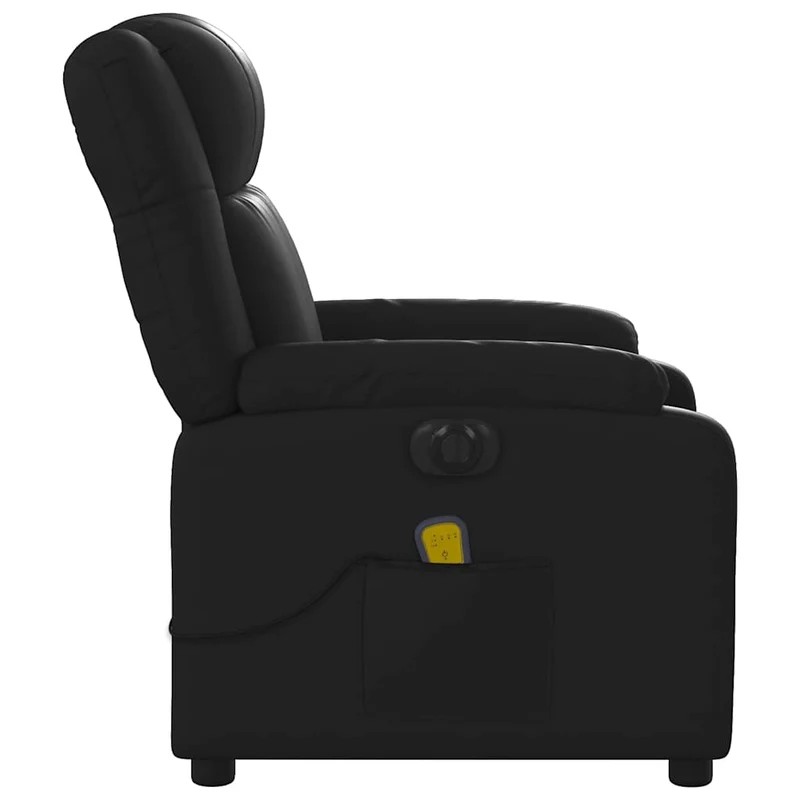 Fauteuil de relaxation TV fonction massage inclinable électrique 6 points de massage en PVC noir DEC027219