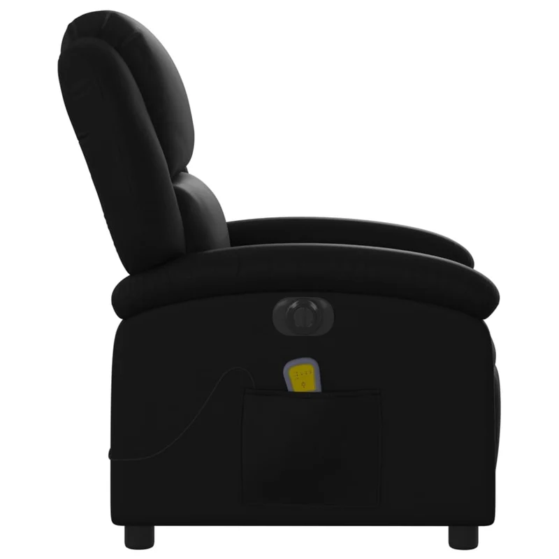 Fauteuil de relaxation TV fonction massage inclinable électrique en PVC noir DEC027213