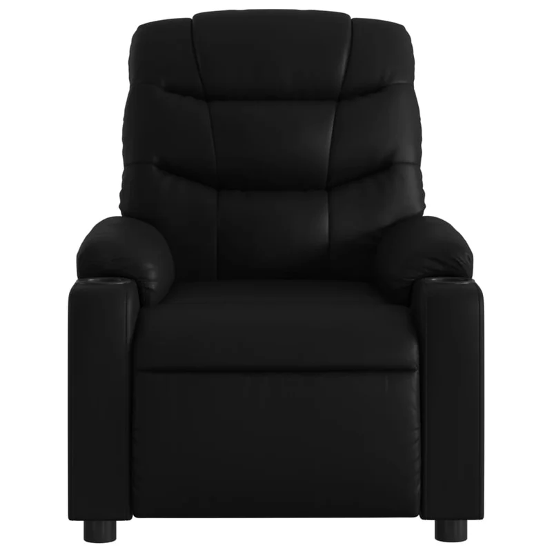 Fauteuil de relaxation TV fonction massage inclinable électrique 6 points de massage en PVC noir DEC027211