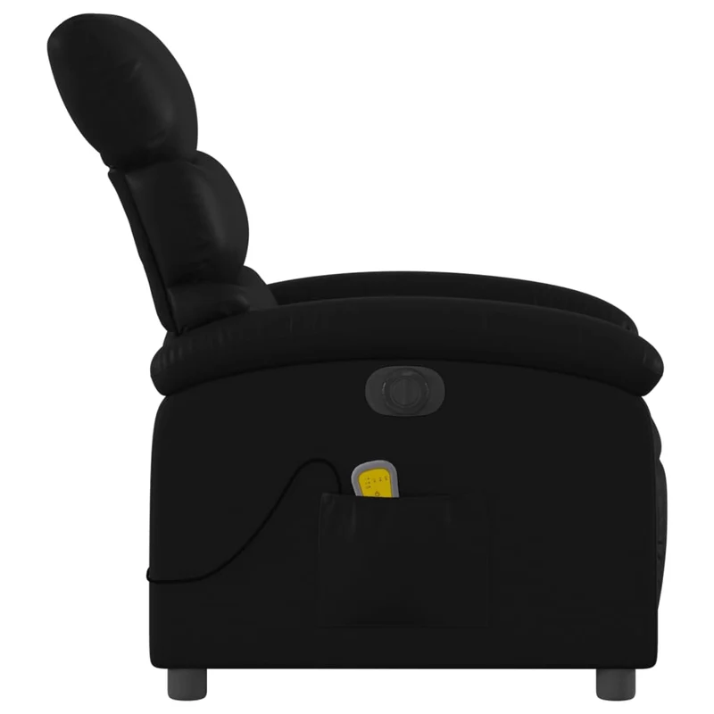 Fauteuil de relaxation TV fonction massage inclinable électrique 6 points de massage en PVC noir DEC027208
