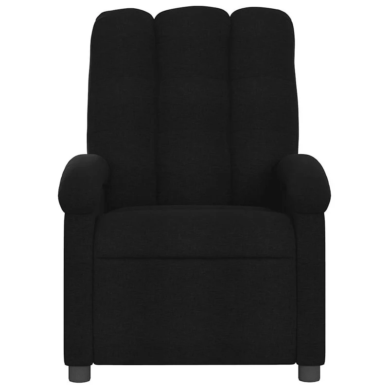 Fauteuil de relaxation TV fonction massage inclinable 6 points de massage en tissu noir DEC027065