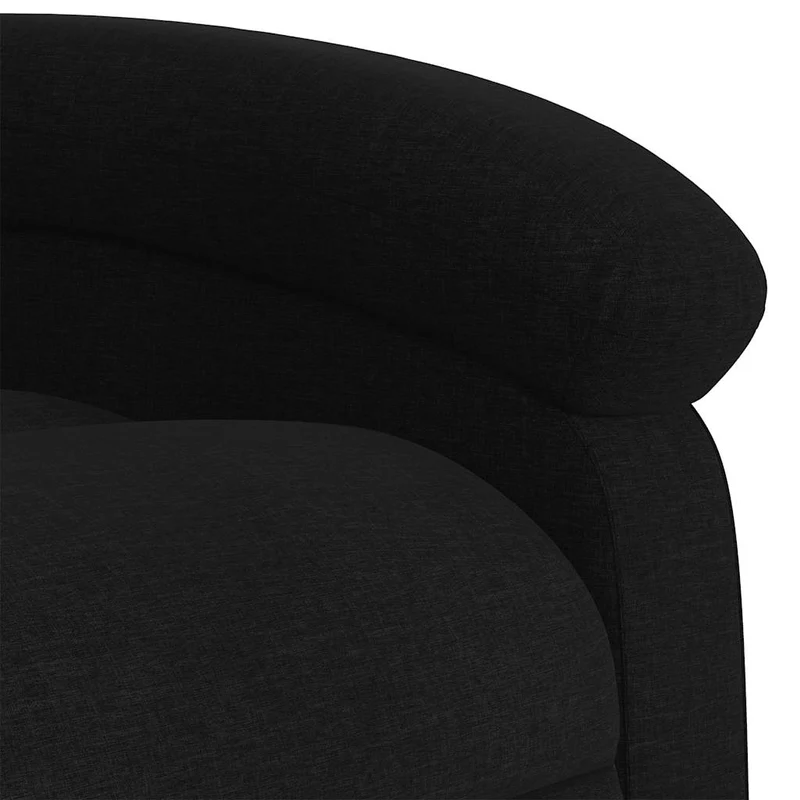 Fauteuil de relaxation TV fonction massage inclinable 6 points de massage en tissu noir DEC027065