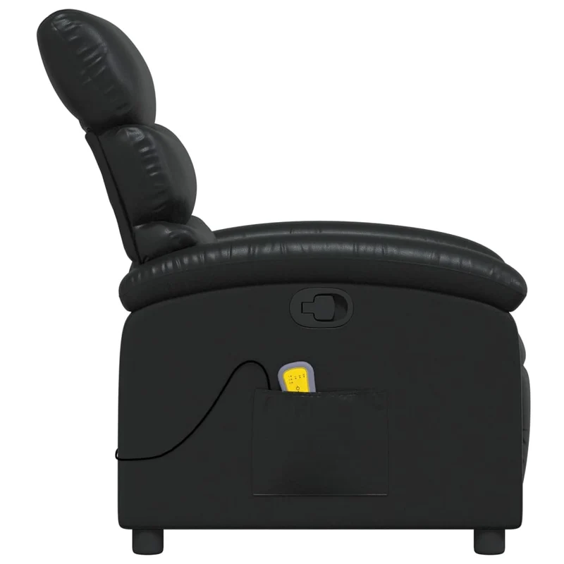 Fauteuil de relaxation TV fonction massage inclinable 6 points de massage en PVC noir DEC027040