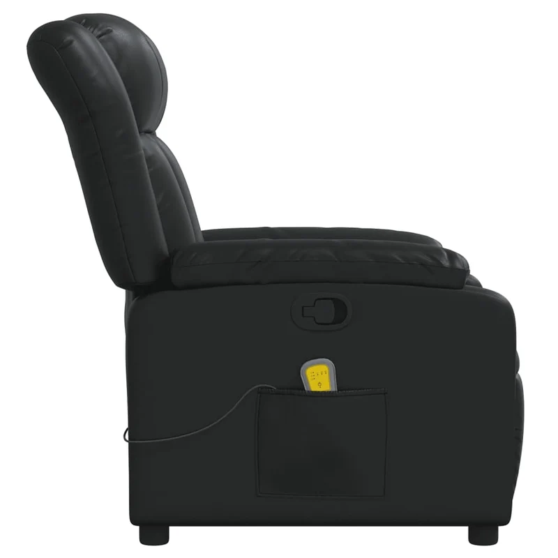 Fauteuil de relaxation TV fonction massage inclinable 6 points de massage en PVC noir DEC027038