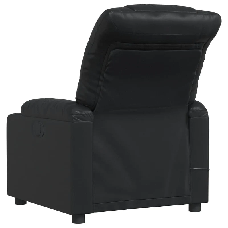 Fauteuil de relaxation TV fonction massage inclinable 6 points de massage en PVC noir DEC027037