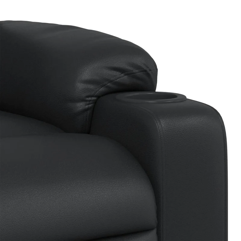 Fauteuil de relaxation TV fonction massage inclinable 6 points de massage en PVC noir DEC027037