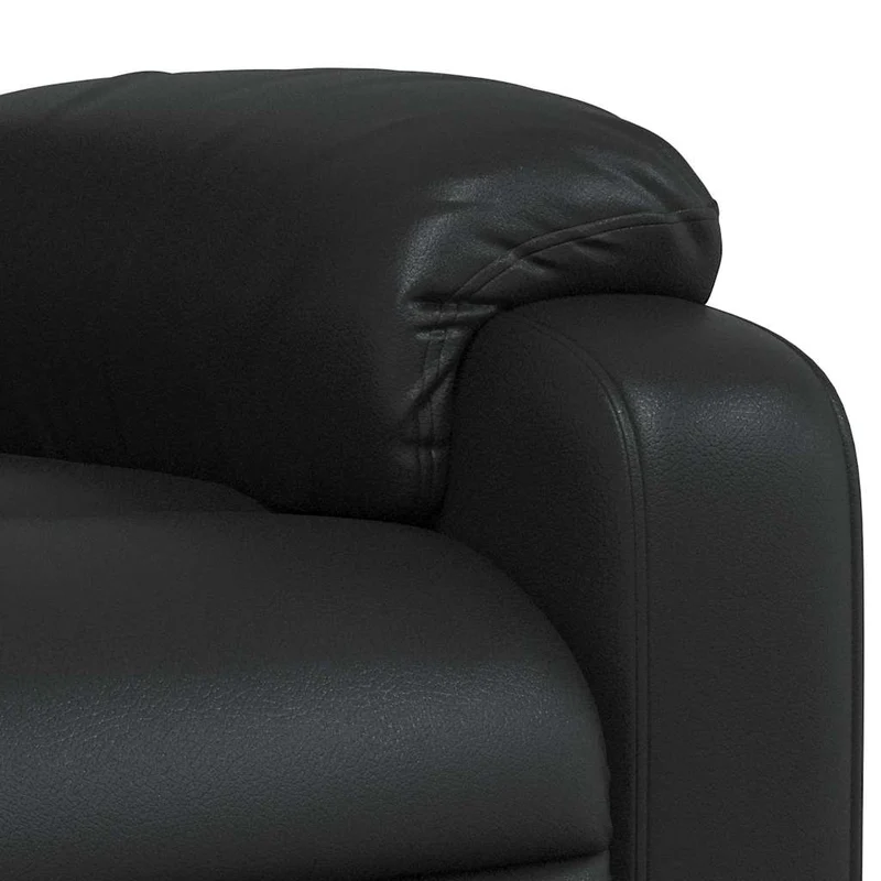Fauteuil de relaxation TV fonction massage inclinable en PVC noir DEC027035
