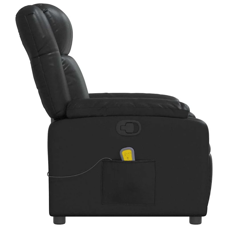 Fauteuil de relaxation TV fonction massage inclinable 6 points de massage en PVC noir DEC027033
