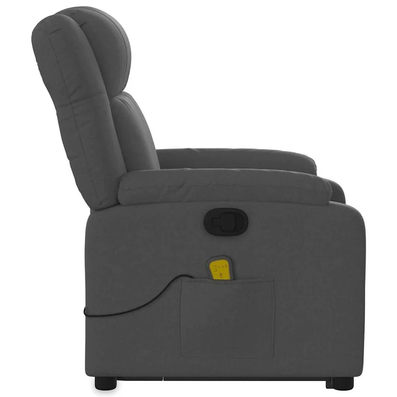 Fauteuil de relaxation TV fonction massage inclinable massage par vibrations par 6 points en tissu gris foncé DEC026937