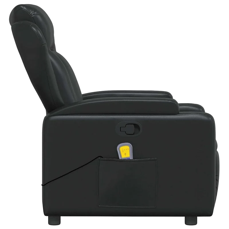 Fauteuil de relaxation TV fonction massage inclinable 6 points de massage en PVC noir DEC027029