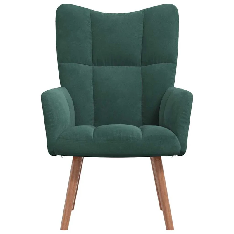 Fauteuil lounge chaise de canapé design moderne en velours vert foncé DEC026786