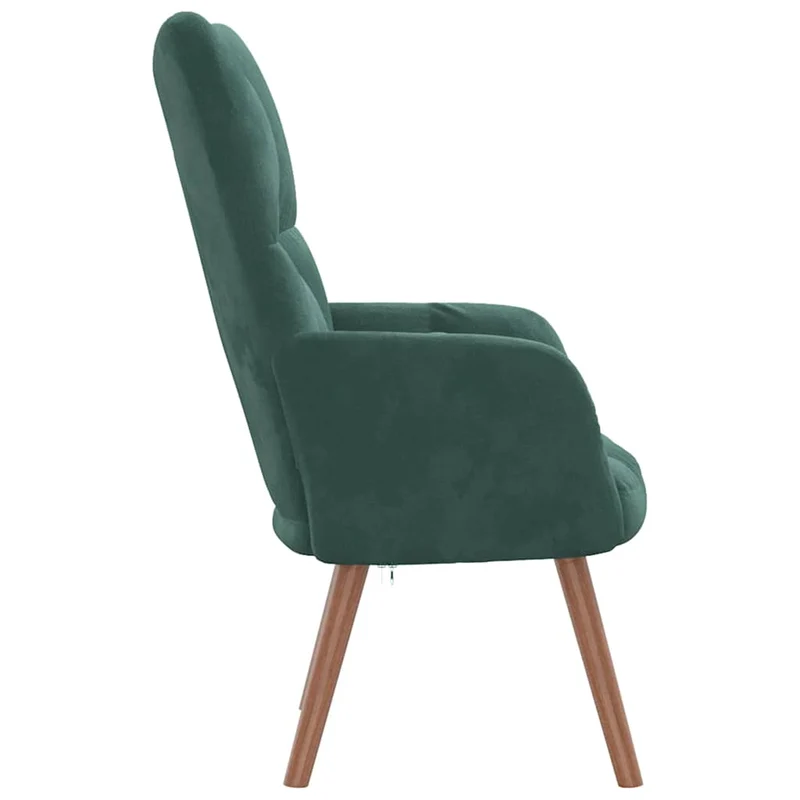 Fauteuil lounge chaise de canapé design moderne en velours vert foncé DEC026786