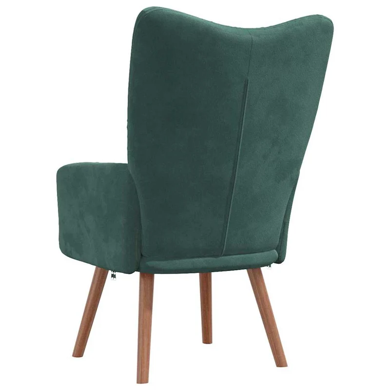 Fauteuil lounge chaise de canapé design moderne en velours vert foncé DEC026786