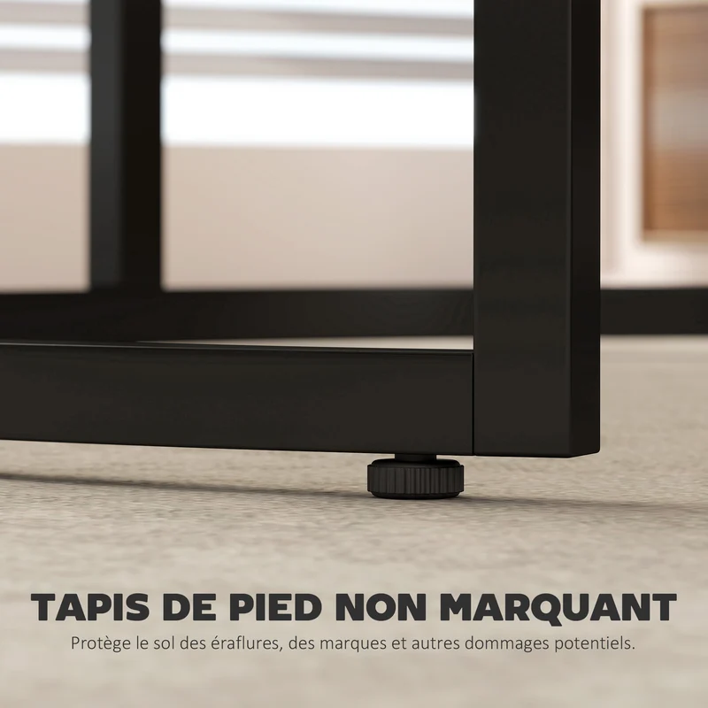 Lot de 2 tables basses gigognes empilables 78.5 x 78.5 x 46.5 cm gain de place style moderne salon chambre en MDF gris 21_0001814