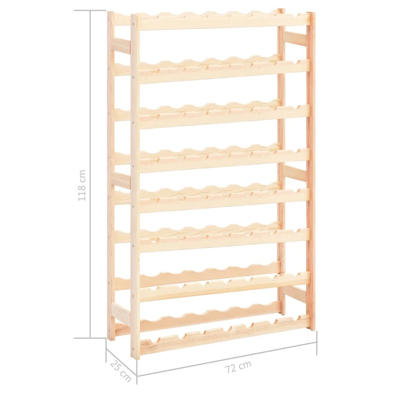 Casier range bouteilles étagère de rangement vin pour 56 bouteilles en bois de pin clair DEC024334