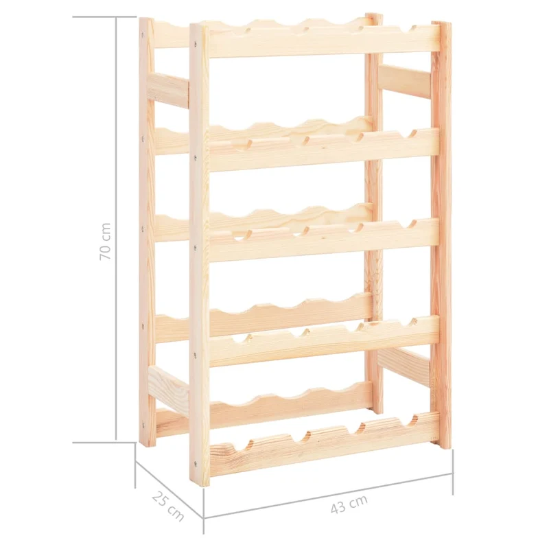 Casier range bouteilles étagère de rangement vin pour 20 bouteilles en bois de pin clair DEC024306