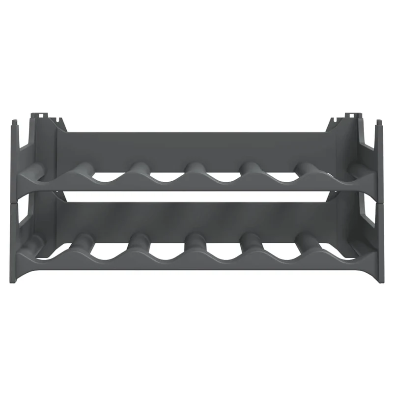 Casier range bouteilles étagère de rangement vin pour 12 bouteilles pp empilable anthracite DEC024393