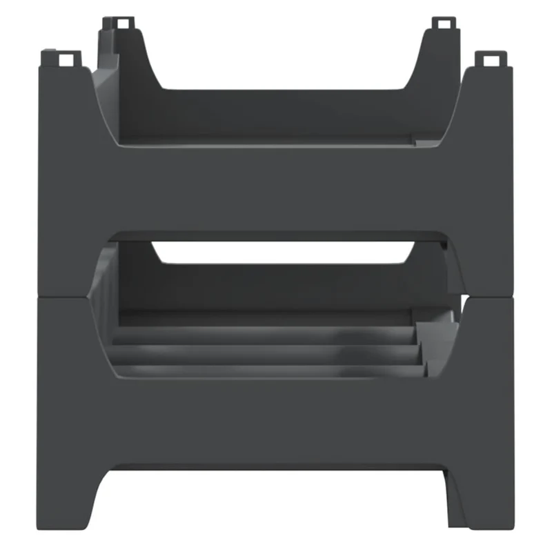 Casier range bouteilles étagère de rangement vin pour 12 bouteilles pp empilable anthracite DEC024393